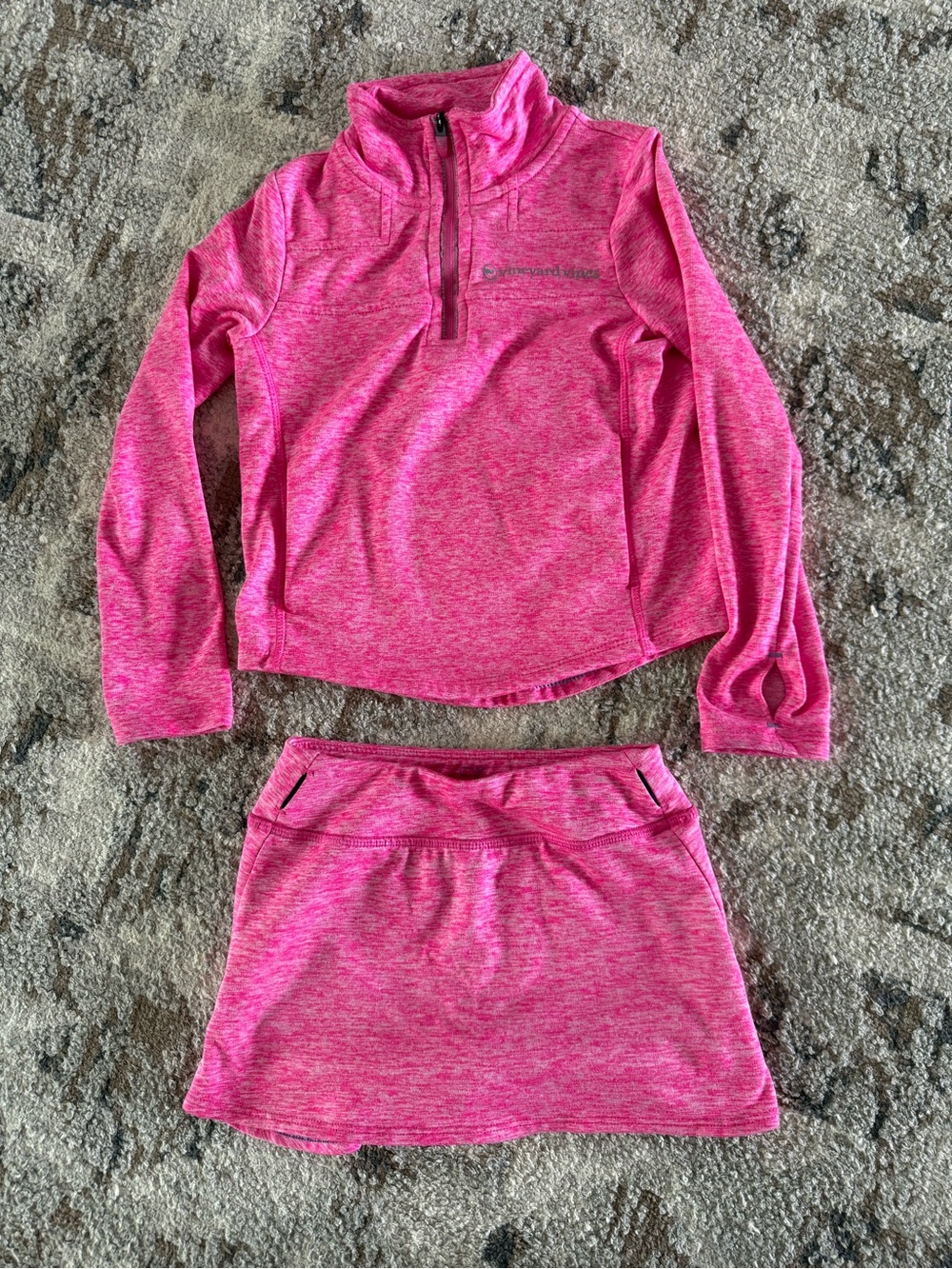 Vineyard Vines Heathered Pink Athletic Top & Skort Set - 3T
